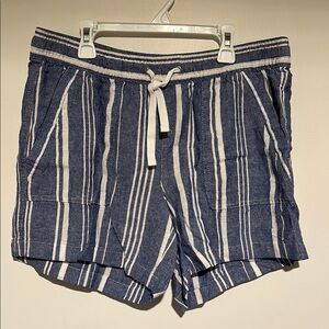 Striped Blue and White Women's Shorts
